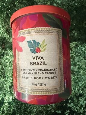Bath & Body Works Viva Brazil Fragrant Soy Candle - Hot Pink
